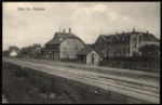HADSTEN. Parti fra. Jernbanestationen set fra sporsiden, godt kort anvendt i 1921