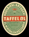Taffel Hvidtøl etiket fra Houlbjerg Bryggeri og Mineralvandsfabrik  -  Kender du historien, årstal m.v.?
