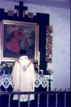 Foto taget som lysbillede i 1960erne. Det er usikkert hvem præsten er.