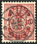 Vbentype - grovtakket 10 re med flot LARUBEJRG stempel. (AFA35B eller C). Anvendt fra 1895 eller 1902 afhngig af typen som indenrigs brevfrankering p hverdage.