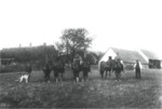 Fra historien: Fra fstebonde til andelsmand - 8 generationer i Laurbjerg. Billedet er taget ca. 1900 ved Jens Peder Christensens grd i Essendrup, det er Jens Peter til hjre, de andre personer er tjenestefolk og muligvis to snner.