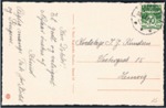 Nytårskort. Viser Sct. Mortens Kirke i Randers. Afsendt fra LAURBJERG den 30-12-1928 til Kredslæge Knudsen i LEMVIG