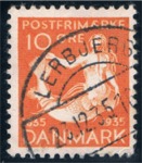 10 res H.C. Andersen frimrke, flot stemplet 23-12-1935. Frimrket er udgivet den 1. Oktober sammen med 5 andre i en serie, for at markere 100 ret for udgivelsen af det frste eventyr.