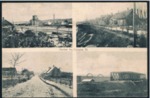 4 Partier som viser Langå i vinterhalvåret. Postkortet er afsendt marts 1908 til VÆRSLEV ST., Ubberup Højskole.